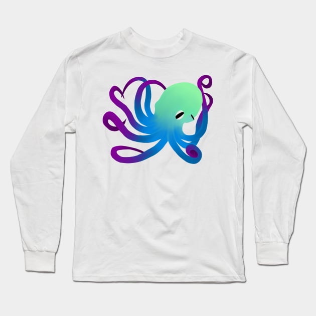 Ocean Color Octopus Long Sleeve T-Shirt by nats-designs